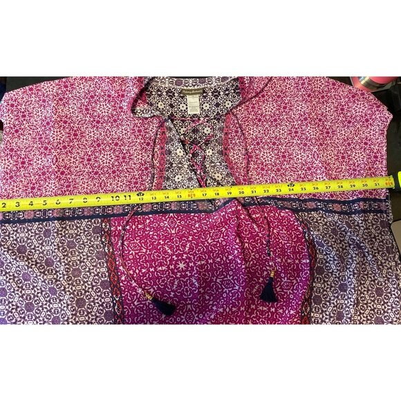 Tommy Bahama Pink Multicolor Bohemian Butterfly Sleeve Pullover Swimsuit Coverup - Picture 7 of 10